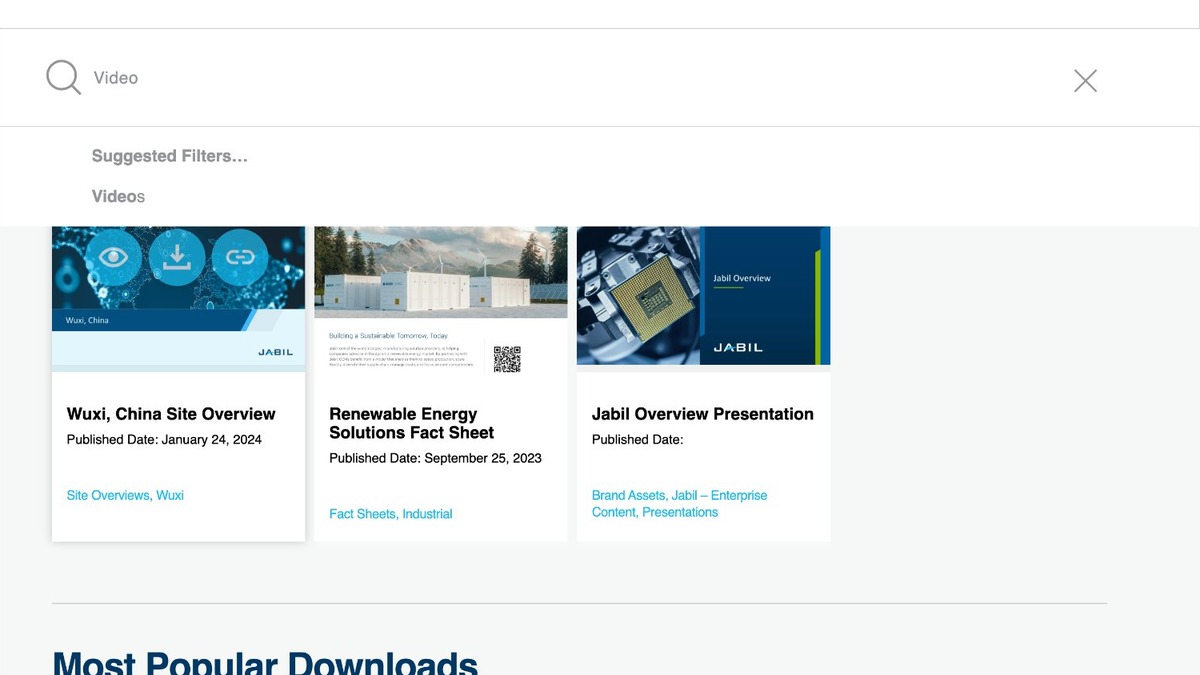 Jabil Content Center platform