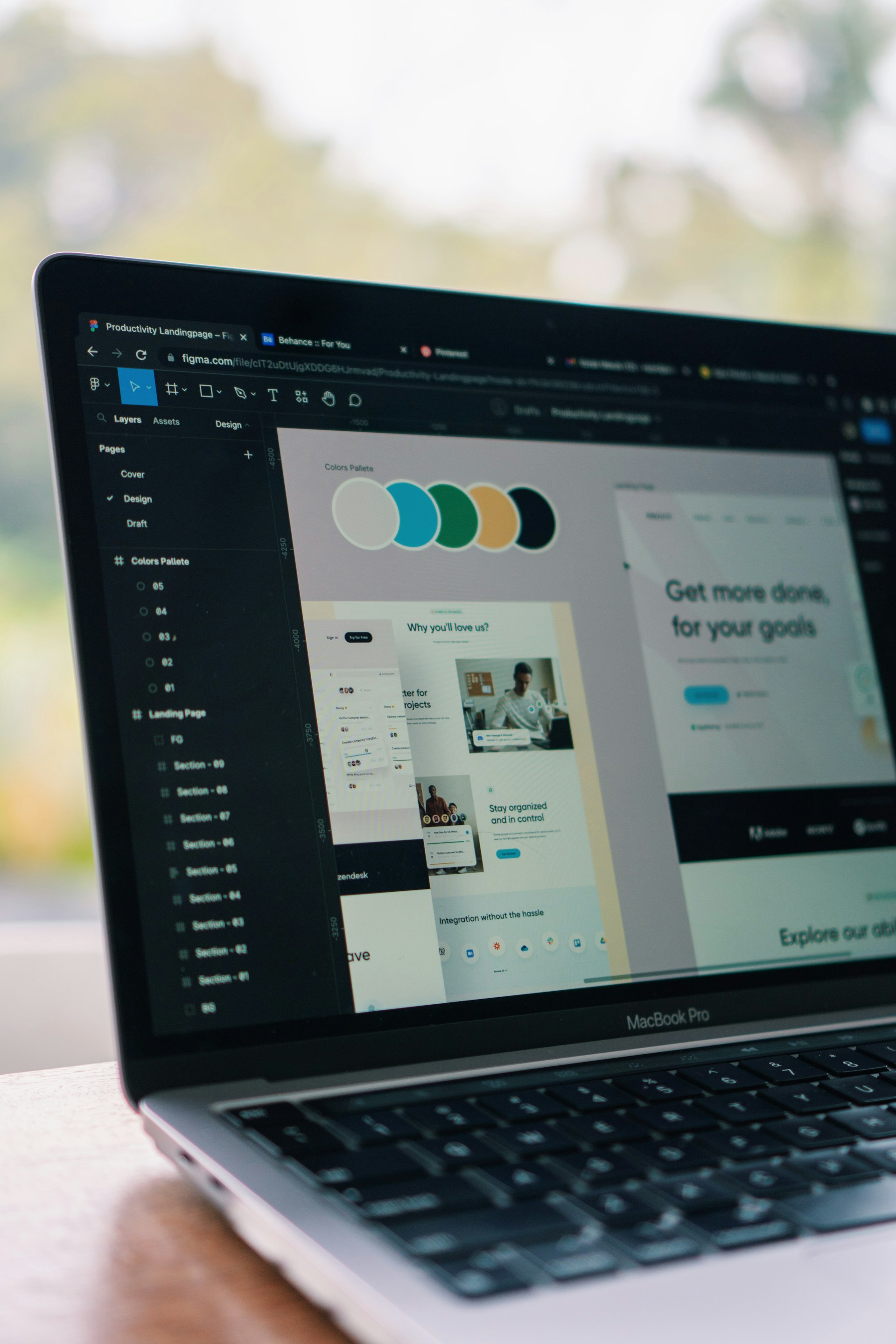 Figma design file open on a MacBook Pro