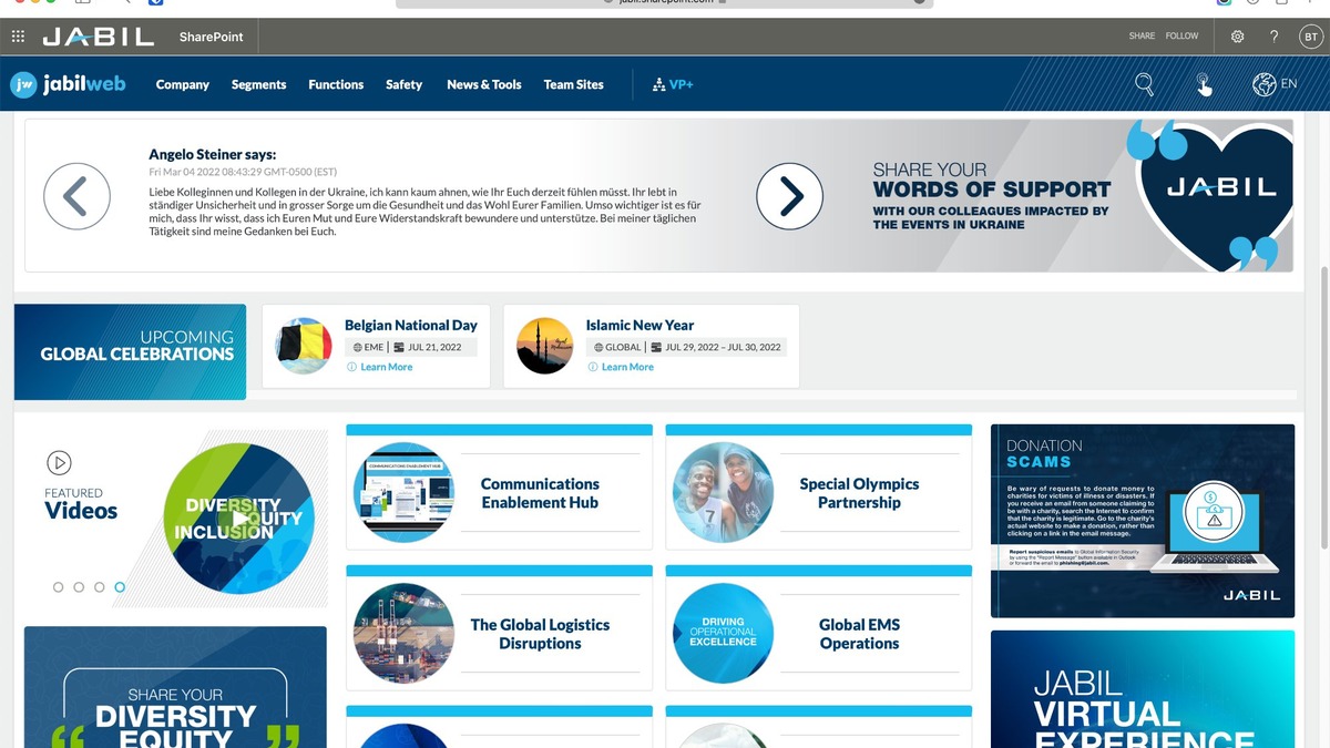 JabilWeb Ukraine crisis response feature